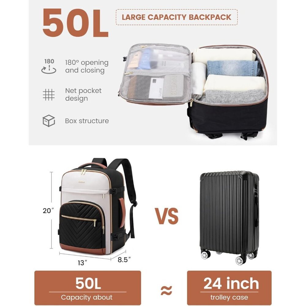 Versatile 50l Women's Carry-On Backpack: Comfy, Tsa Approved, For All Adventures View 2